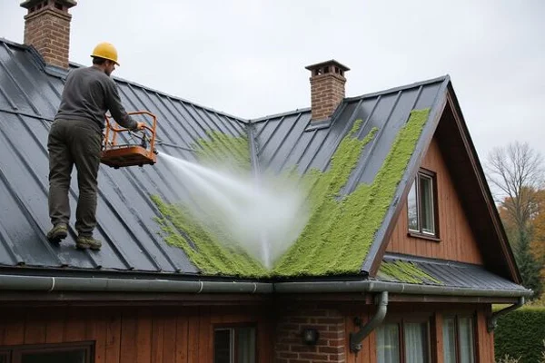 Mycie dachu z blachodachówki